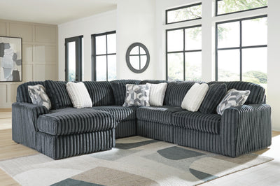 Midnight-Madness 5-Piece Sectional with LAF Chaise in Gunmetal