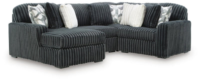 Midnight-Madness 4-Piece Sectional with LAF Chaise in Gunmetal