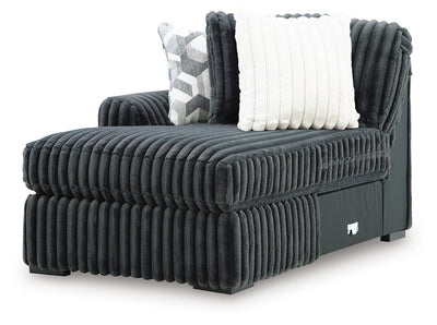 Midnight-Madness 3-Piece Sectional with Double Chaise in Gunmetal