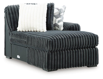 Midnight-Madness 5-Piece RAF Chaise Sectional in Gunmetal