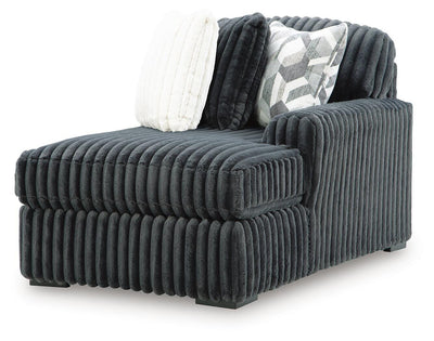 Midnight-Madness 4-Piece Sectional with RAF Chaise in Gunmetal