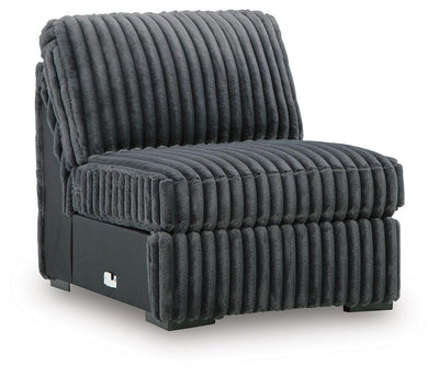 Midnight-Madness 6-Piece LAF Chaise Sectional in Gunmetal