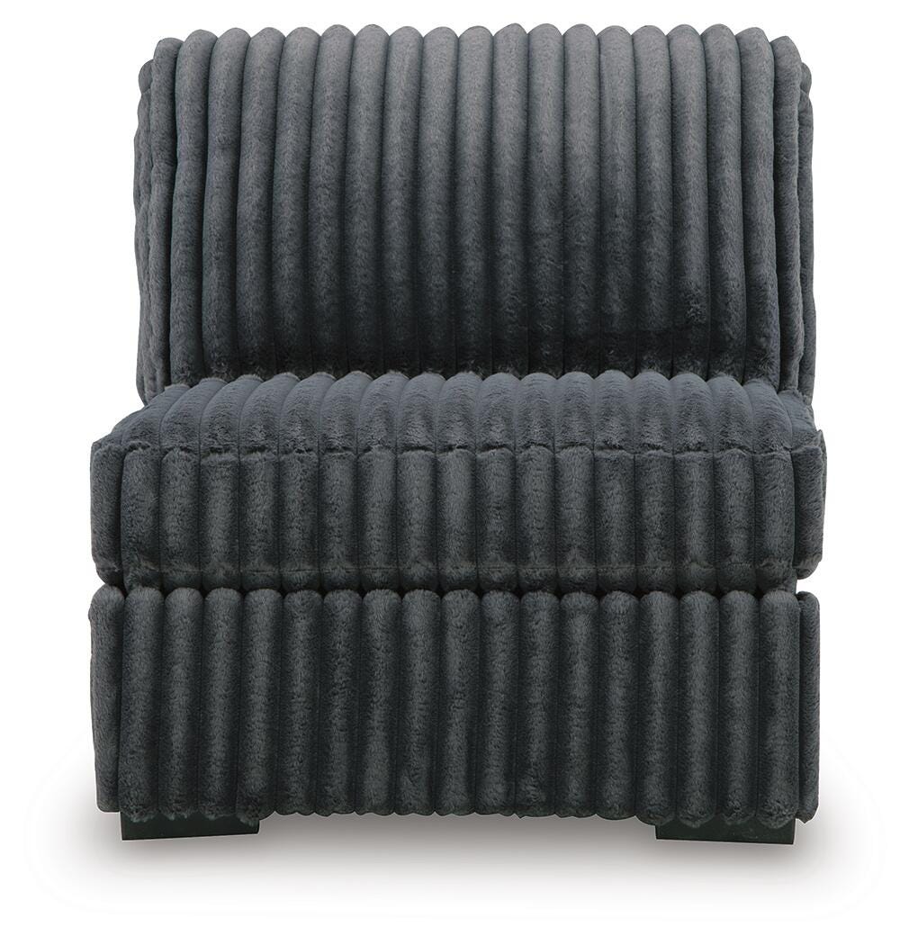 Midnight-Madness 5-Piece Sectional with RAF Chaise in Gunmetal