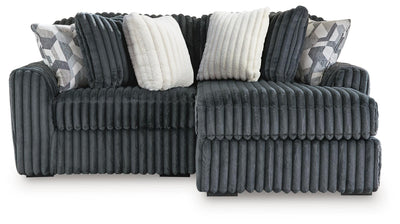 Midnight-Madness 2-Piece RAF Chaise Sectional in Gunmetal