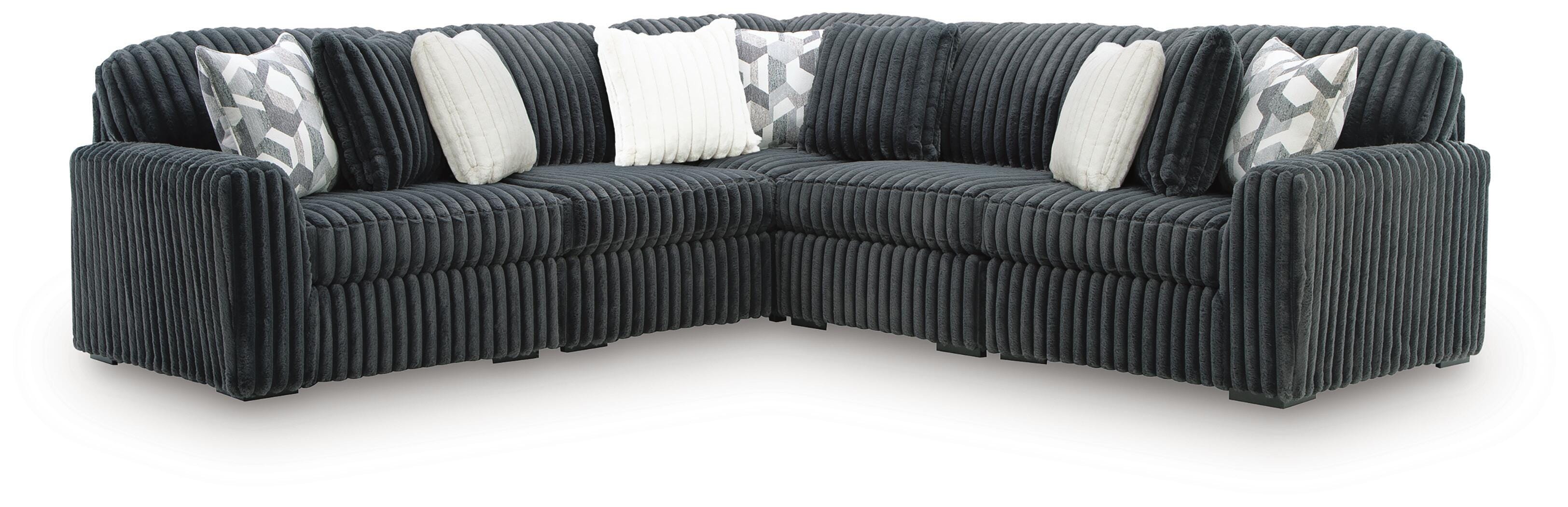 Midnight-Madness 5-Piece Sectional in Gunmetal