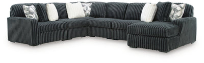 Midnight-Madness 6-Piece RAF Chaise Sectional in Gunmetal