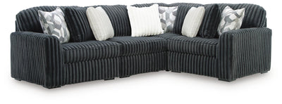 Midnight-Madness 4-Piece Sectional Sofa in Gunmetal