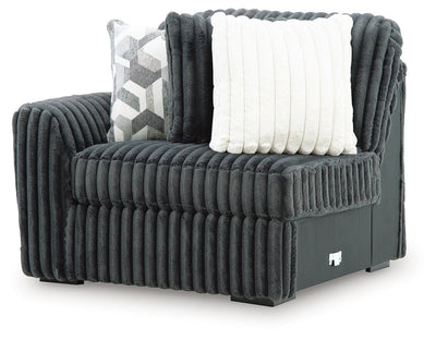 Midnight-Madness 6-Piece RAF Chaise Sectional in Gunmetal