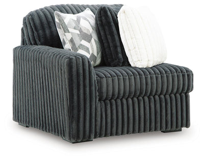 Midnight-Madness 2-Piece RAF Chaise Sectional in Gunmetal