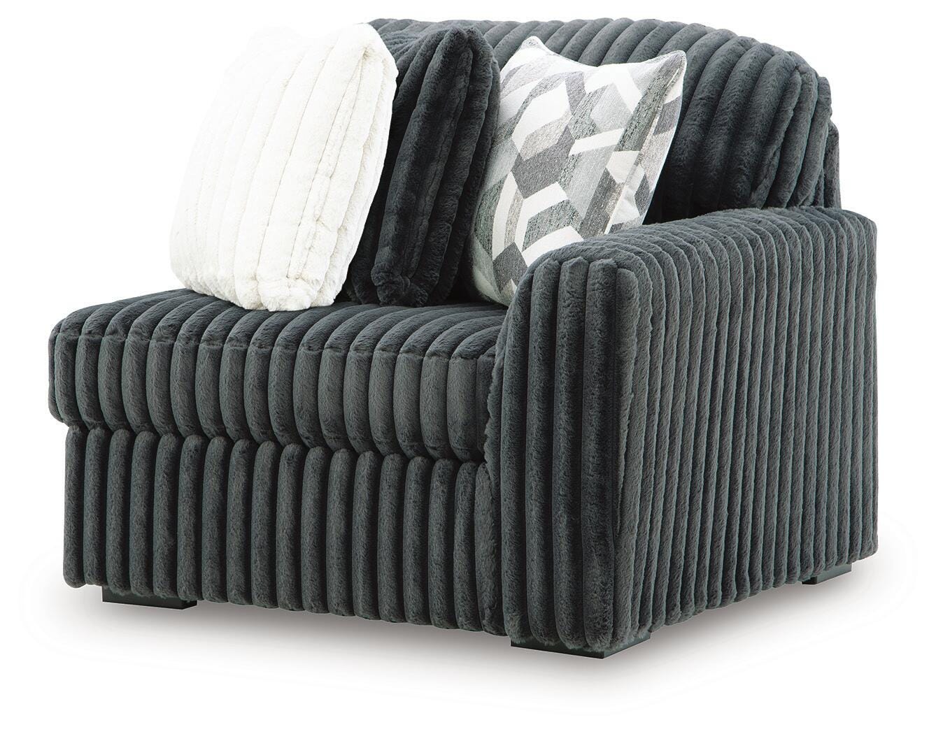 Midnight-Madness 6-Piece LAF Chaise Sectional in Gunmetal