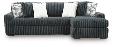 Midnight-Madness 2-Piece Sectional Sofa Chaise in Gunmetal