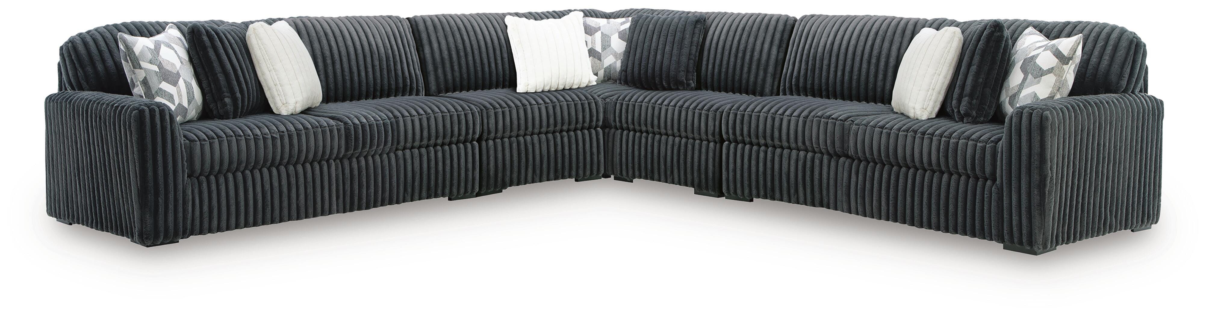 Midnight-Madness 5-Piece Symmetrical Sectional in Gunmetal
