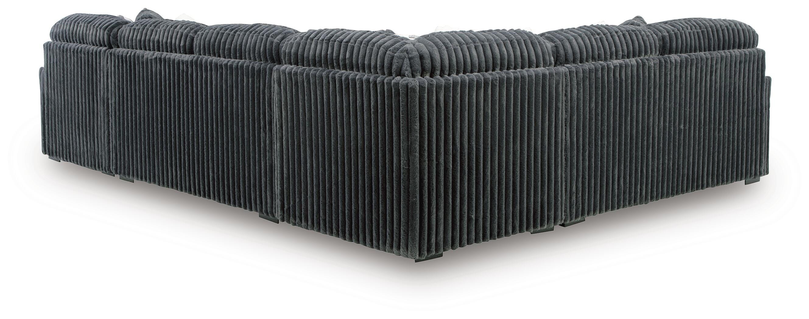 Midnight-Madness 4-Piece RAF Chaise Sectional in Gunmetal