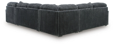 Midnight-Madness 4-Piece RAF Chaise Sectional in Gunmetal