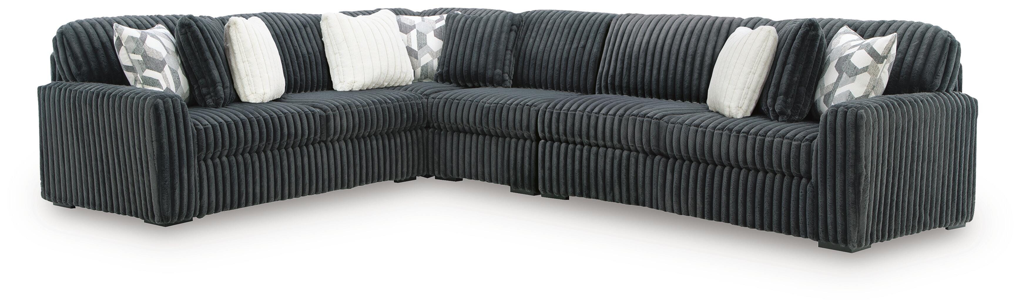 Midnight-Madness 4-Piece Sectional in Gunmetal