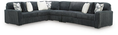 Midnight-Madness 4-Piece Sectional in Gunmetal