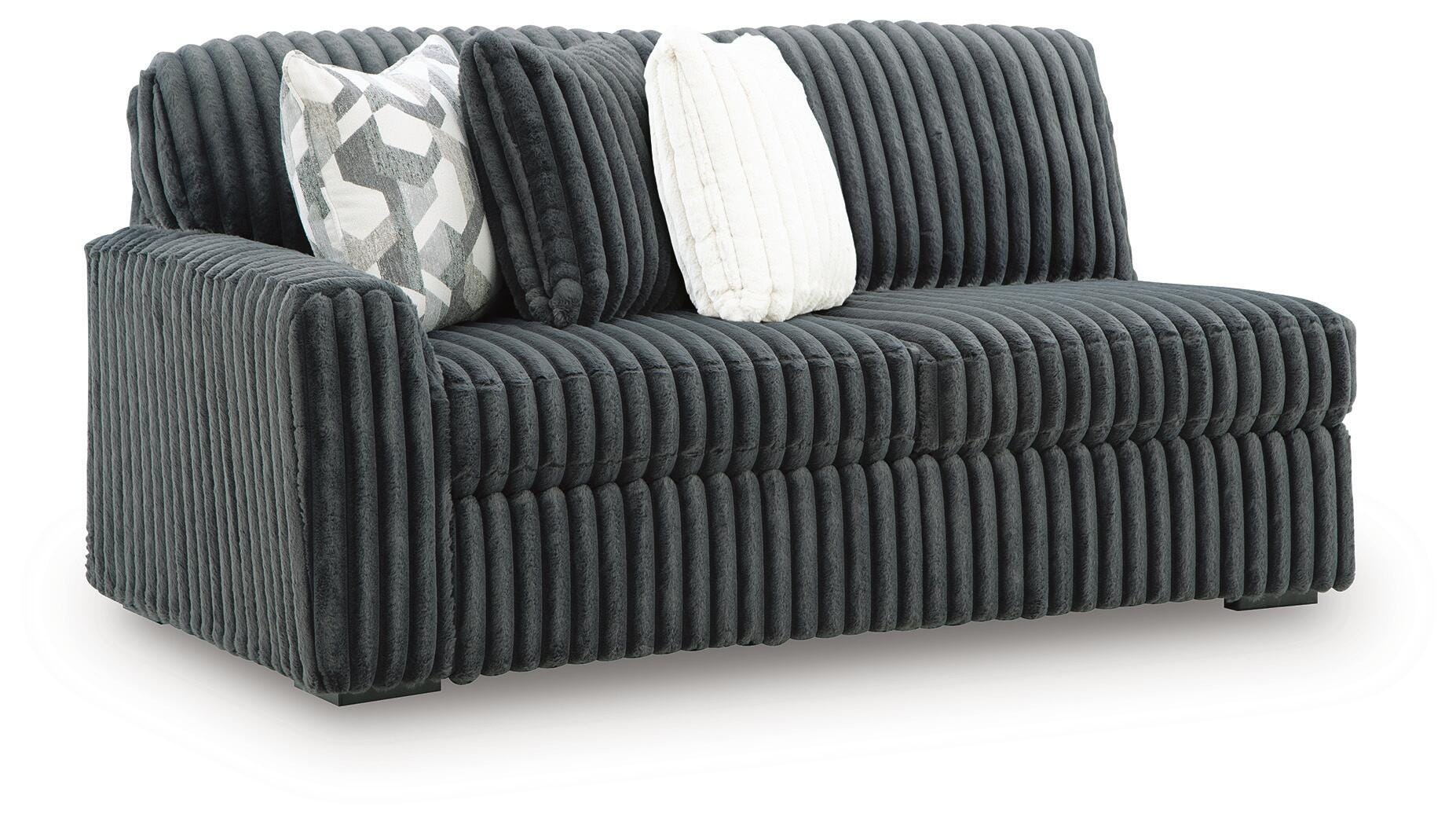 Midnight-Madness 4-Piece RAF Chaise Sectional in Gunmetal
