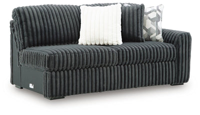 Midnight-Madness 2-Piece Sectional RAF Sofa Chaise in Gunmetal