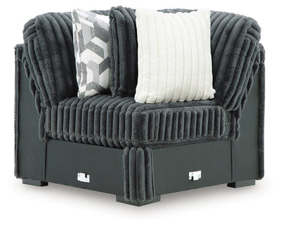 Midnight-Madness 4-Piece Sectional Sofa in Gunmetal