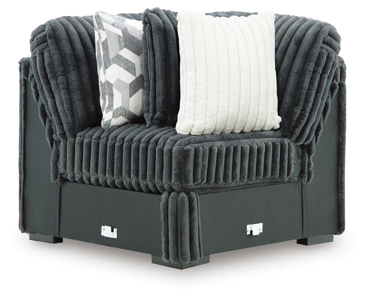 Midnight-Madness 4-Piece RAF Chaise Sectional in Gunmetal