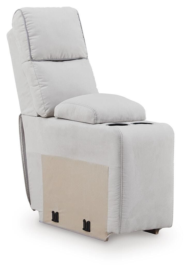 Social Pointe 5-Piece Power Reclining Sectional in Pearl/Ash Chenille