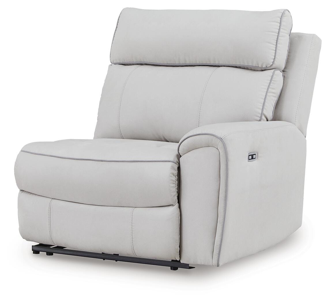 Social Pointe 5-Piece Power Reclining Sectional Sofa in Pearl/Ash Chenille