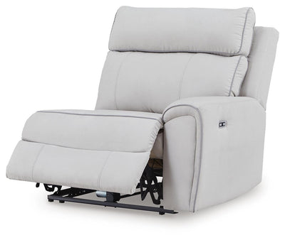 Social Pointe 6-Piece Reclining Sectional with Storage Console in Pearl/Ash Chenille