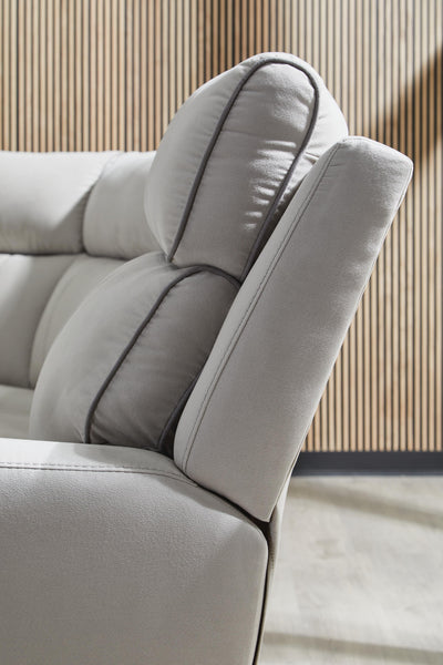 Social Pointe 5-Piece Power Reclining Sectional Sofa in Pearl/Ash Chenille