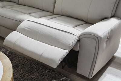 Social Pointe 3-Piece Power Reclining Sectional Sofa in Pearl/Ash Chenille