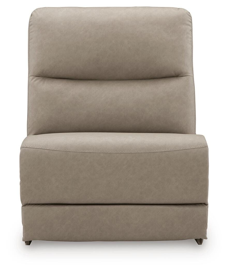 Narwhal Place 7-Piece Reclining Sectional with Storage Consoles in Pebble Faux Leather
