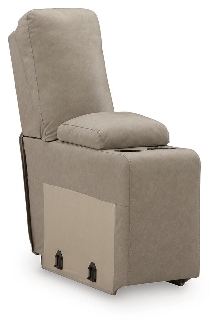 Narwhal Place 5-Piece Reclining Sectional with Storage Consoles in Pebble Faux Leather