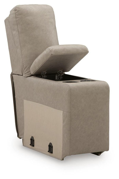 Narwhal Place 5-Piece Reclining Sectional with Storage Consoles in Pebble Faux Leather