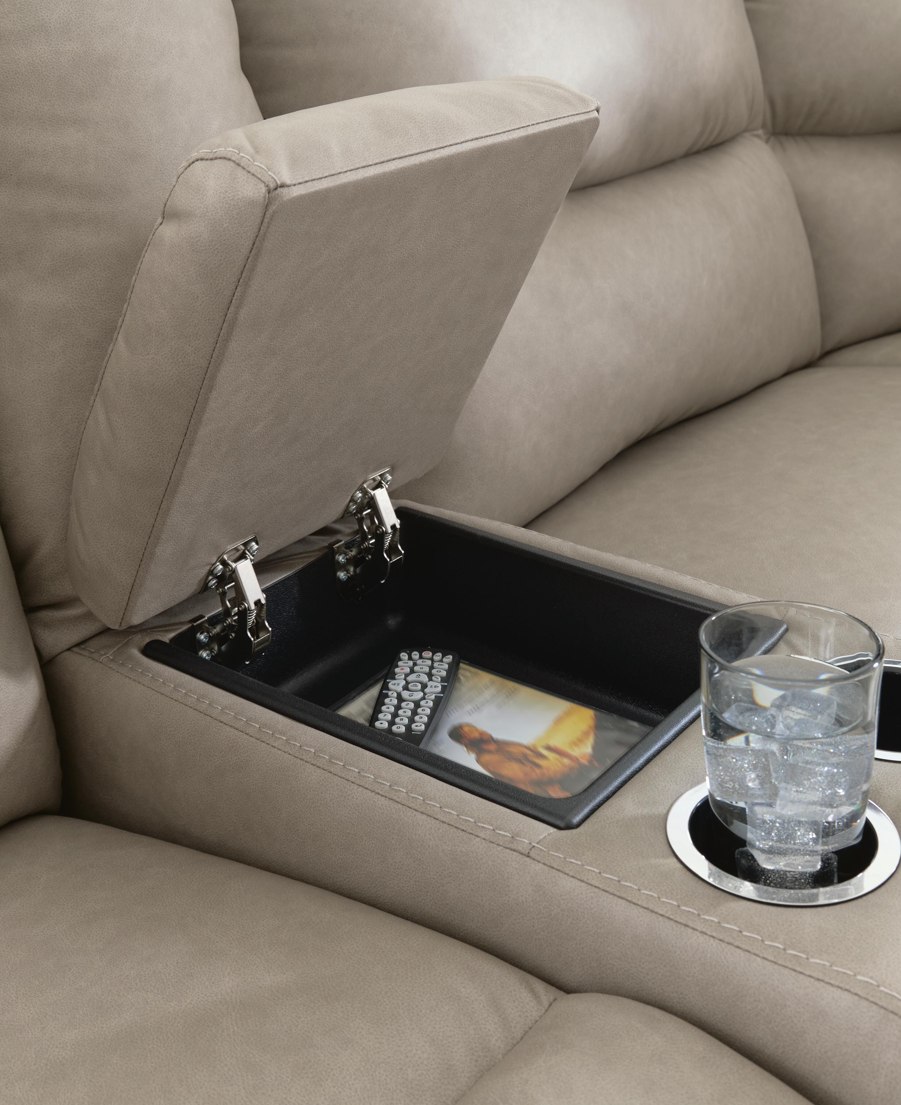Narwhal Place 3-Piece Power Reclining Sectional in Pebble Faux Leather