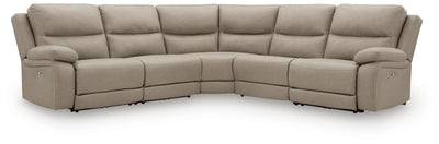 Narwhal Place 5-Piece Power Reclining Sectional in Pebble Faux Leather