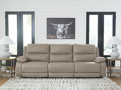 Narwhal Place 3-Piece Power Reclining Sectional Sofa in Pebble Faux Leather