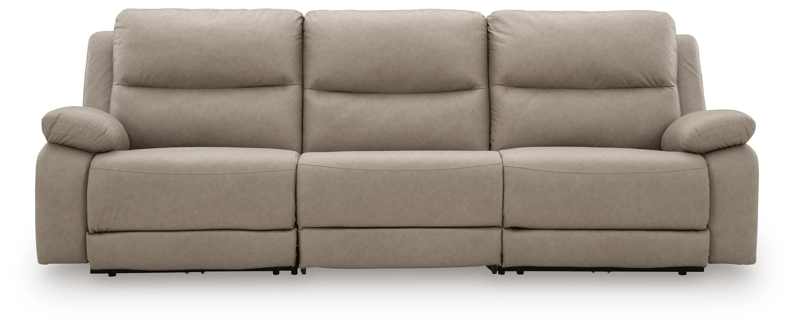 Narwhal Place 3-Piece Power Reclining Sectional Sofa in Pebble Faux Leather