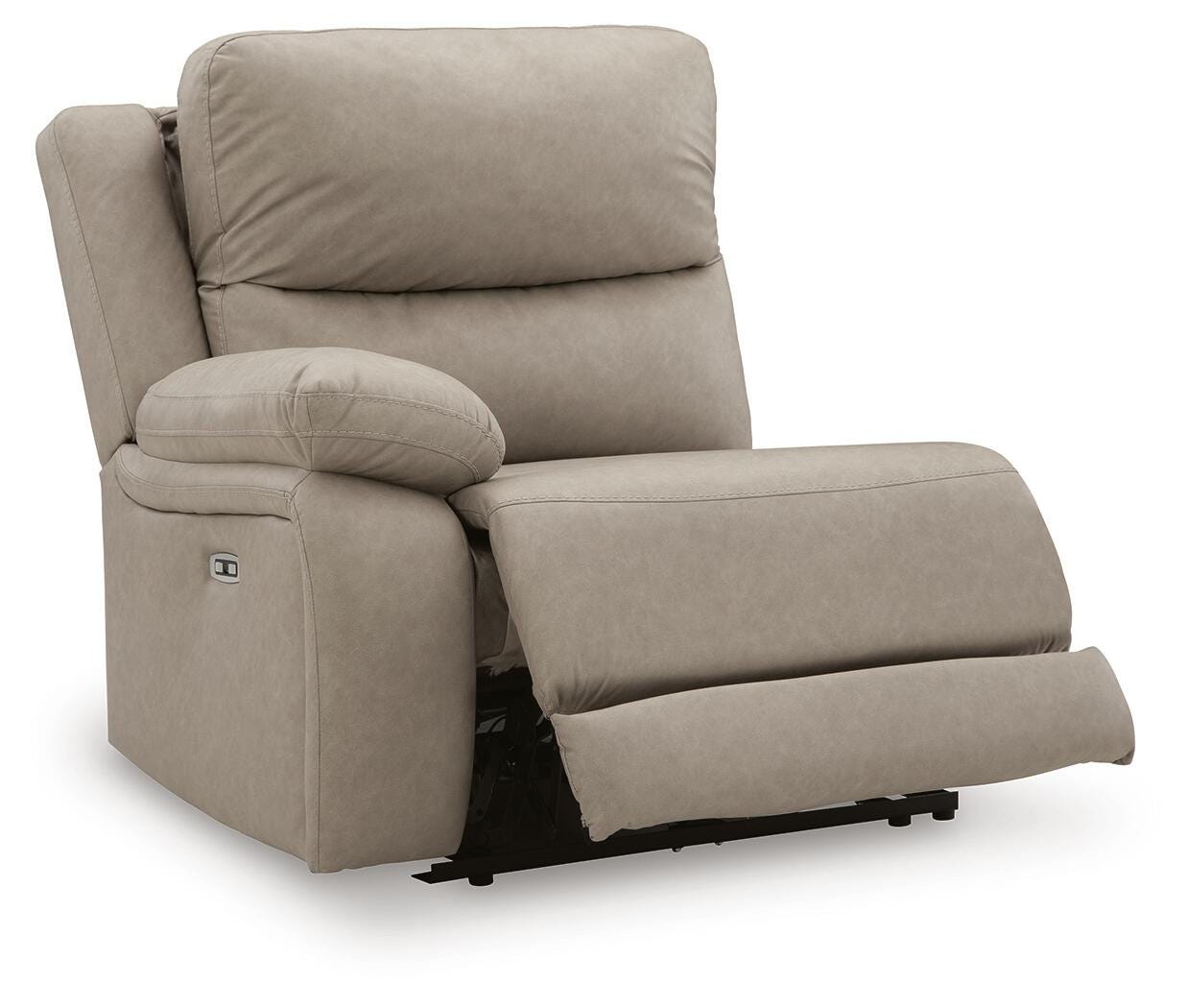 Narwhal Place 5-Piece Reclining Sectional with Storage Consoles in Pebble Faux Leather