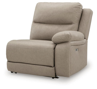Narwhal Place 5-Piece Reclining Sectional with Storage Consoles in Pebble Faux Leather