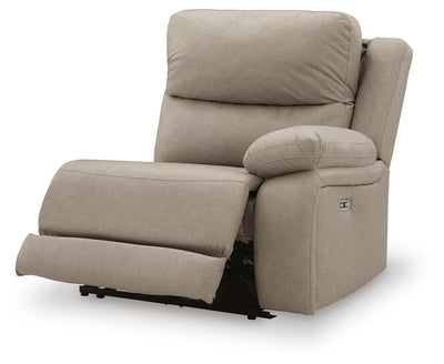 Narwhal Place 5-Piece Reclining Sectional with Storage Consoles in Pebble Faux Leather