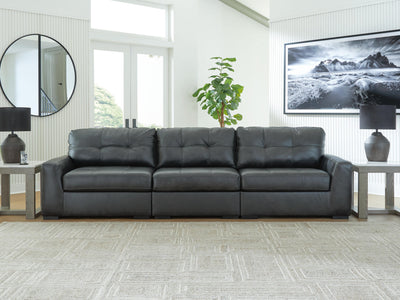 Brindley Pier 3-Piece Sectional Sofa in Fog Leather