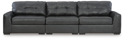 Brindley Pier 3-Piece Sectional Sofa in Fog Leather