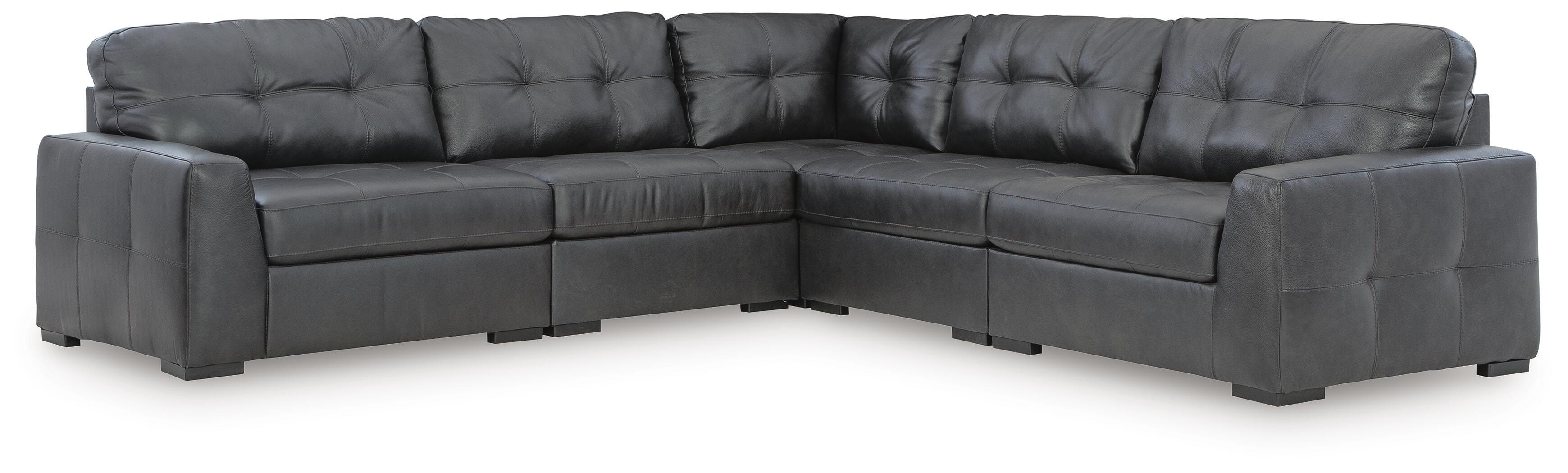 Brindley Pier 5-Piece Sectional in Fog Leather
