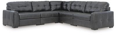 Brindley Pier 5-Piece Sectional in Fog Leather