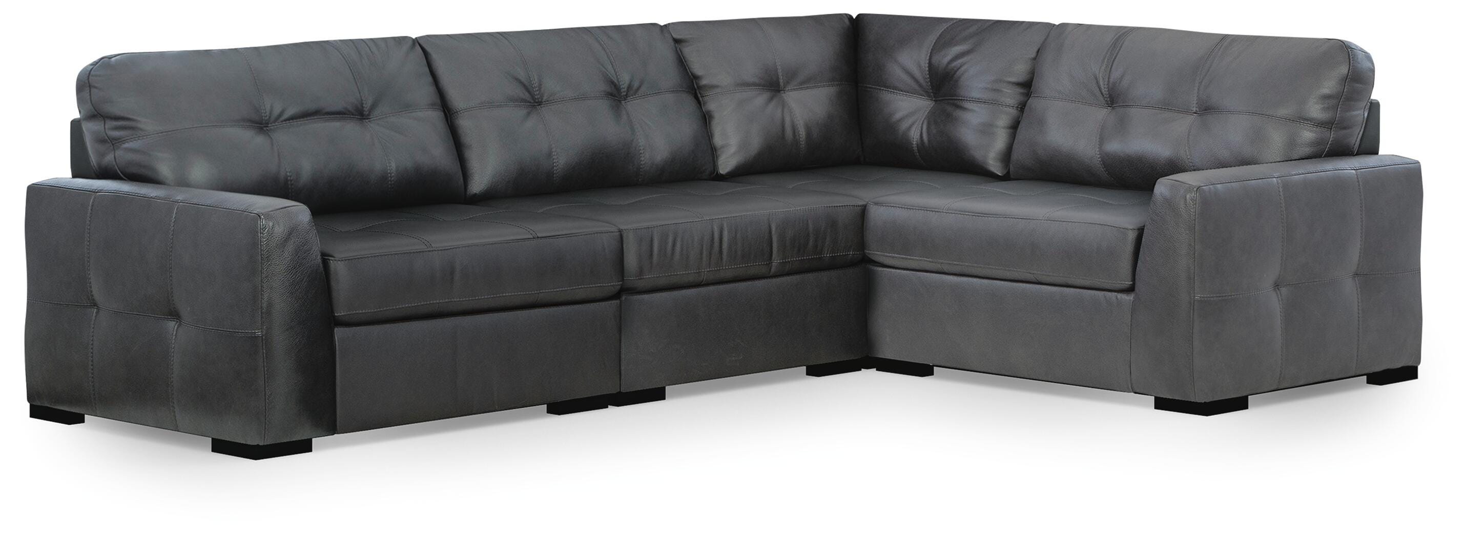Brindley Pier 4-Piece Sectional Sofa in Fog Leather