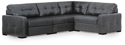Brindley Pier 4-Piece Sectional Sofa in Fog Leather