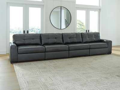 Brindley Pier 4-Piece Sectional in Fog Leather