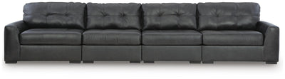 Brindley Pier 4-Piece Sectional in Fog Leather