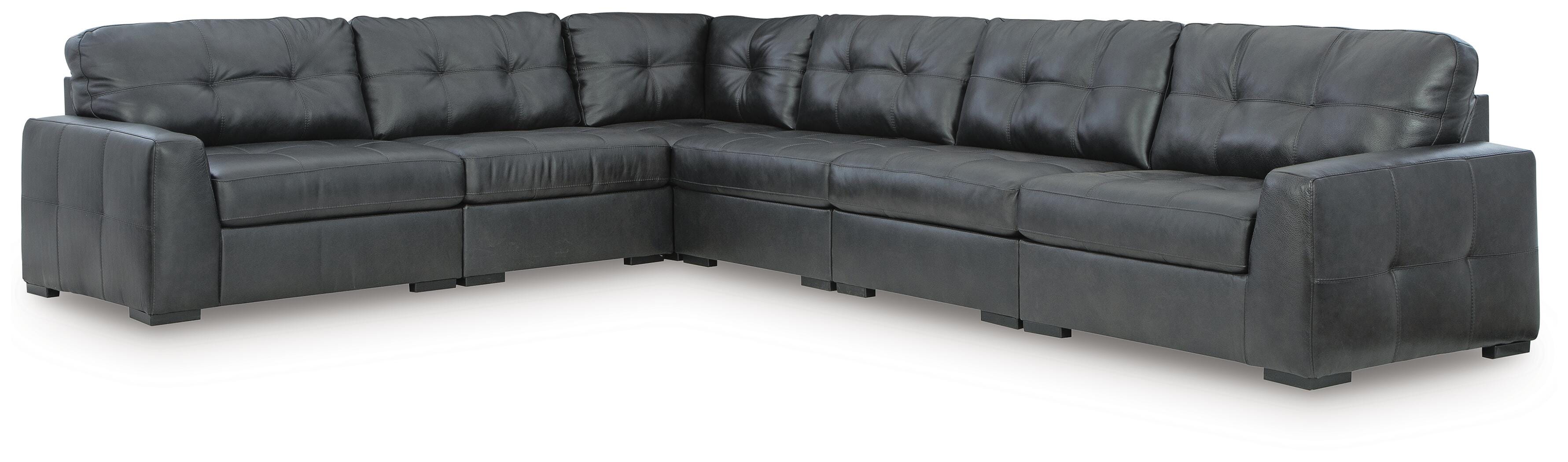 Brindley Pier 6-Piece Sectional in Fog Leather