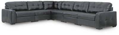 Brindley Pier 6-Piece Sectional in Fog Leather