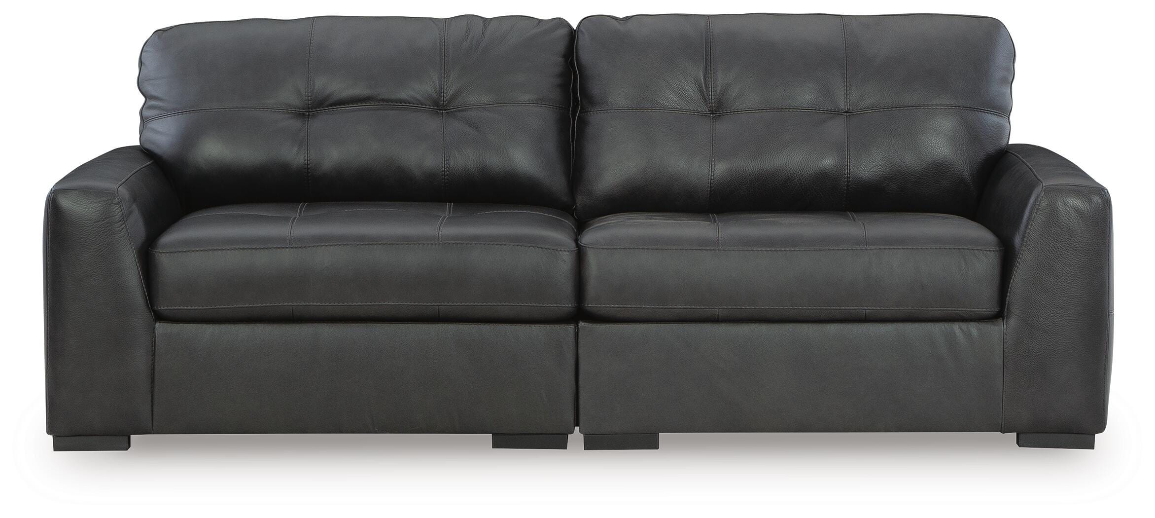 Brindley Pier 2-Piece Sectional Loveseat in Fog Leather